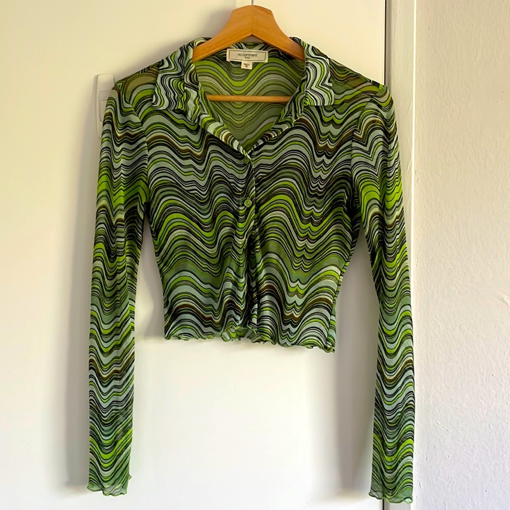 MESH BUTTON DOWN TOP